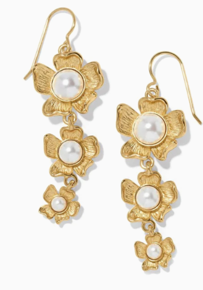 Everbloom Pearl Gold Drop Earrings