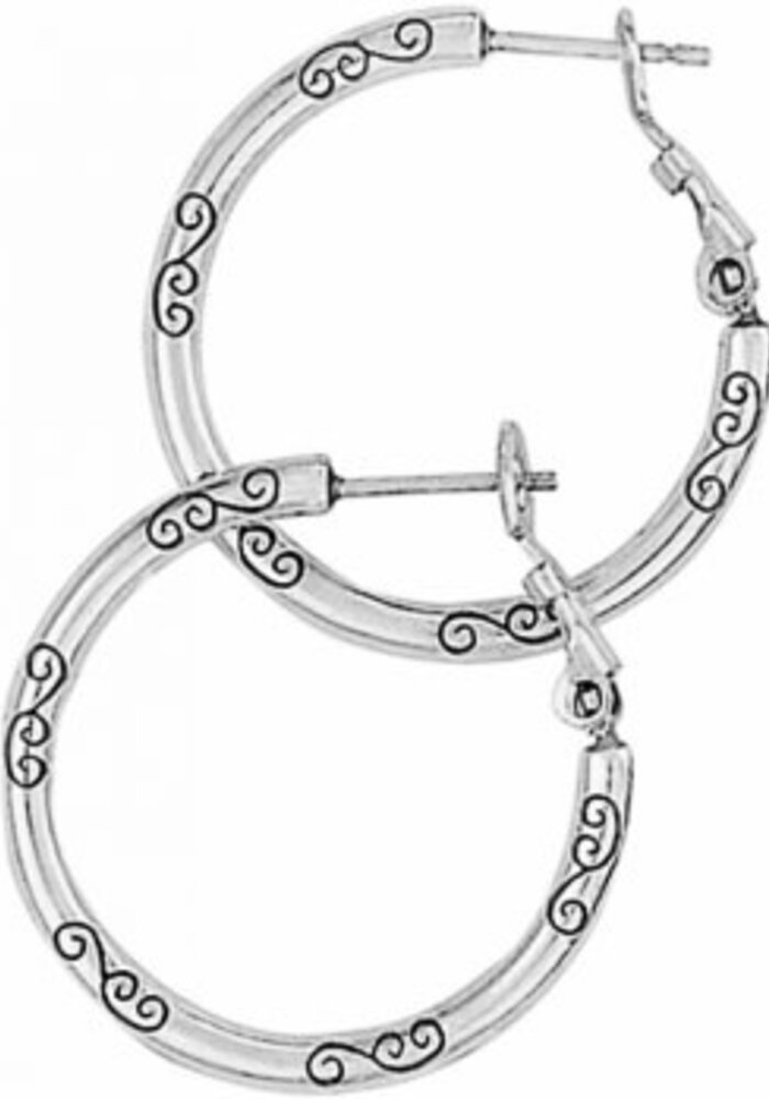 Small Earring Charm Hoops Silver