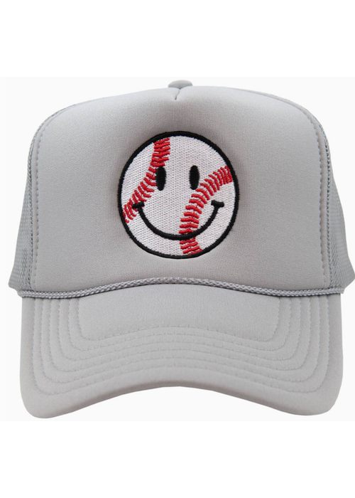 Baseball Happy Face Trucker Hat
