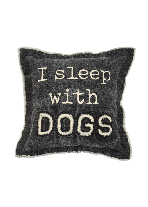 I Sleep with Dog Canvas Washed Pillow