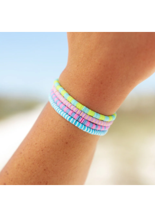 Pura Vida Seascape Vinyl Disc Stretch Bracelet