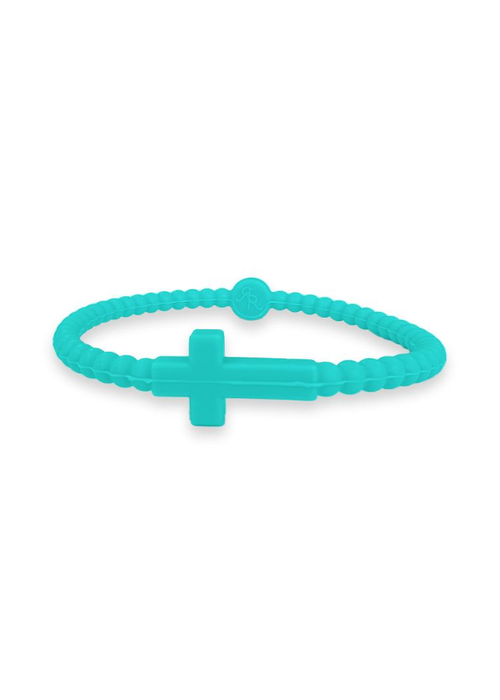 Jesus Cross Silicone Bracelet | Aqua