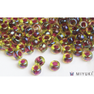 Miyuki Miyuki 6/0 Glass Beads - 336 Cranberry-lined Peridot AB