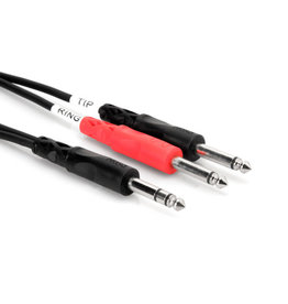 Hosa Hosa Insert Cable, 1/4 in TRS to Dual 1/4 in TS, 3 m