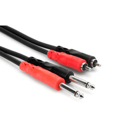 Hosa Hosa Stereo Interconnect, Dual 1/4 in TS to Dual RCA, 2 m