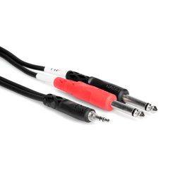 Hosa Hosa Stereo Breakout, 3.5 mm TRS to Dual 1/4 in TS, 10 ft
