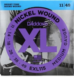 D'Addario D'Addario EXL115 Nickel Medium Electric Guitar Strings 11-49