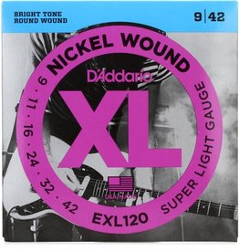 D'Addario D'Addario EXL120 Nickel Super Light Electric Guitar Strings 9-42