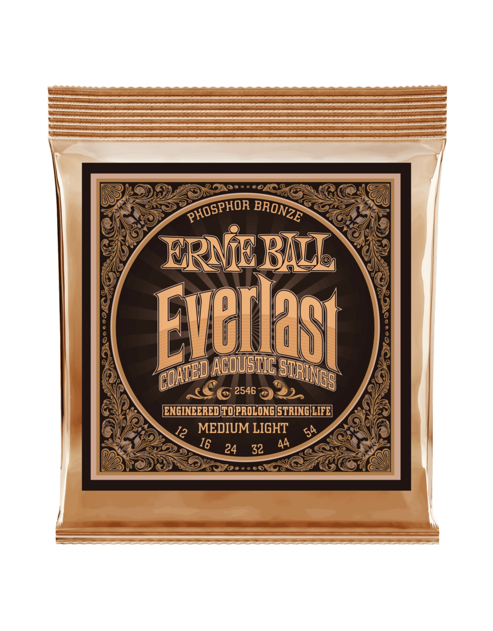 Ernie Ball Ernie Ball Everlast Medium Light Coated Phosphor Bronze Acoustic Guitar Strings 12-54