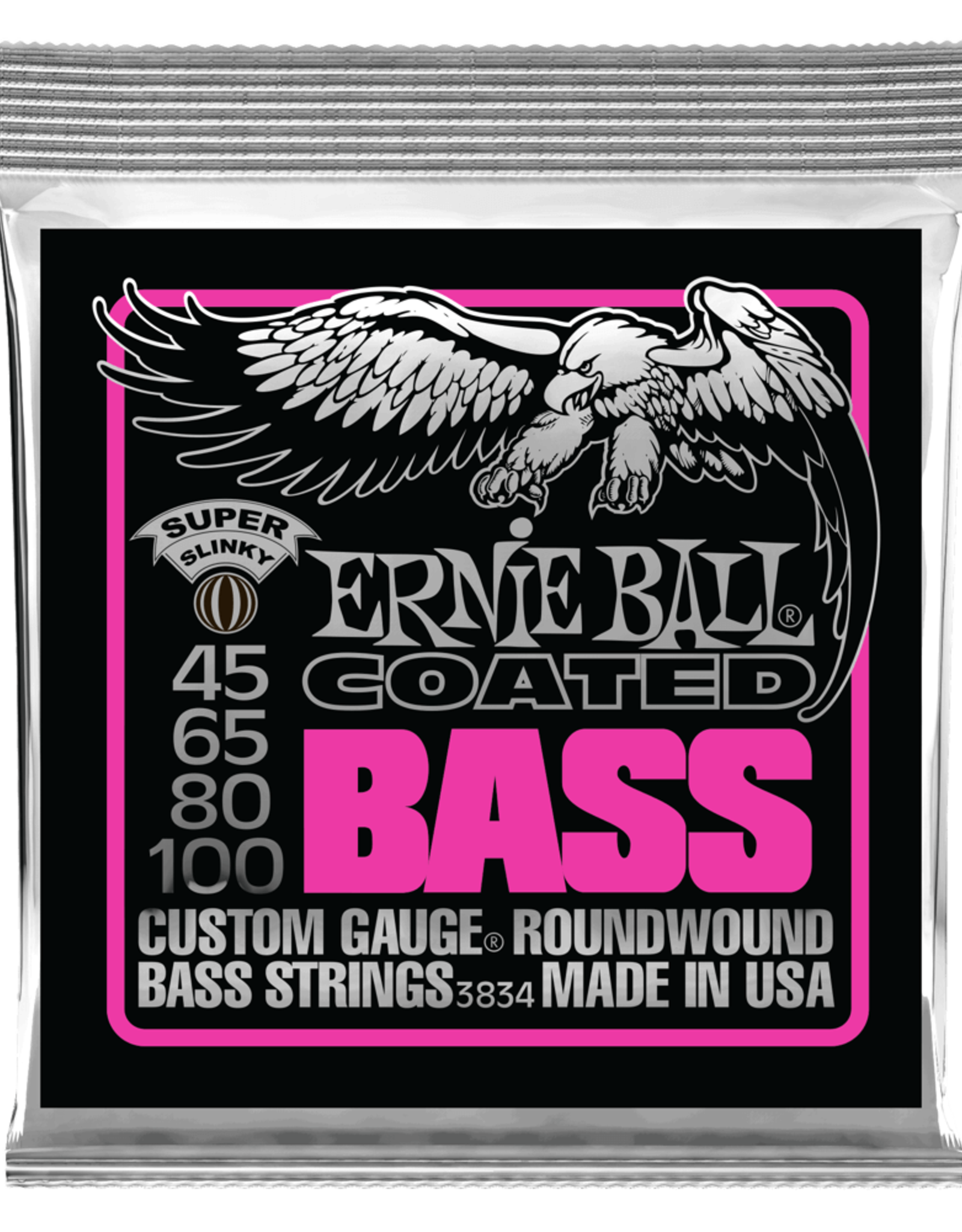 Ernie Ball Ernie Ball Super Slinky Coated Electric Bass Strings, 45-100