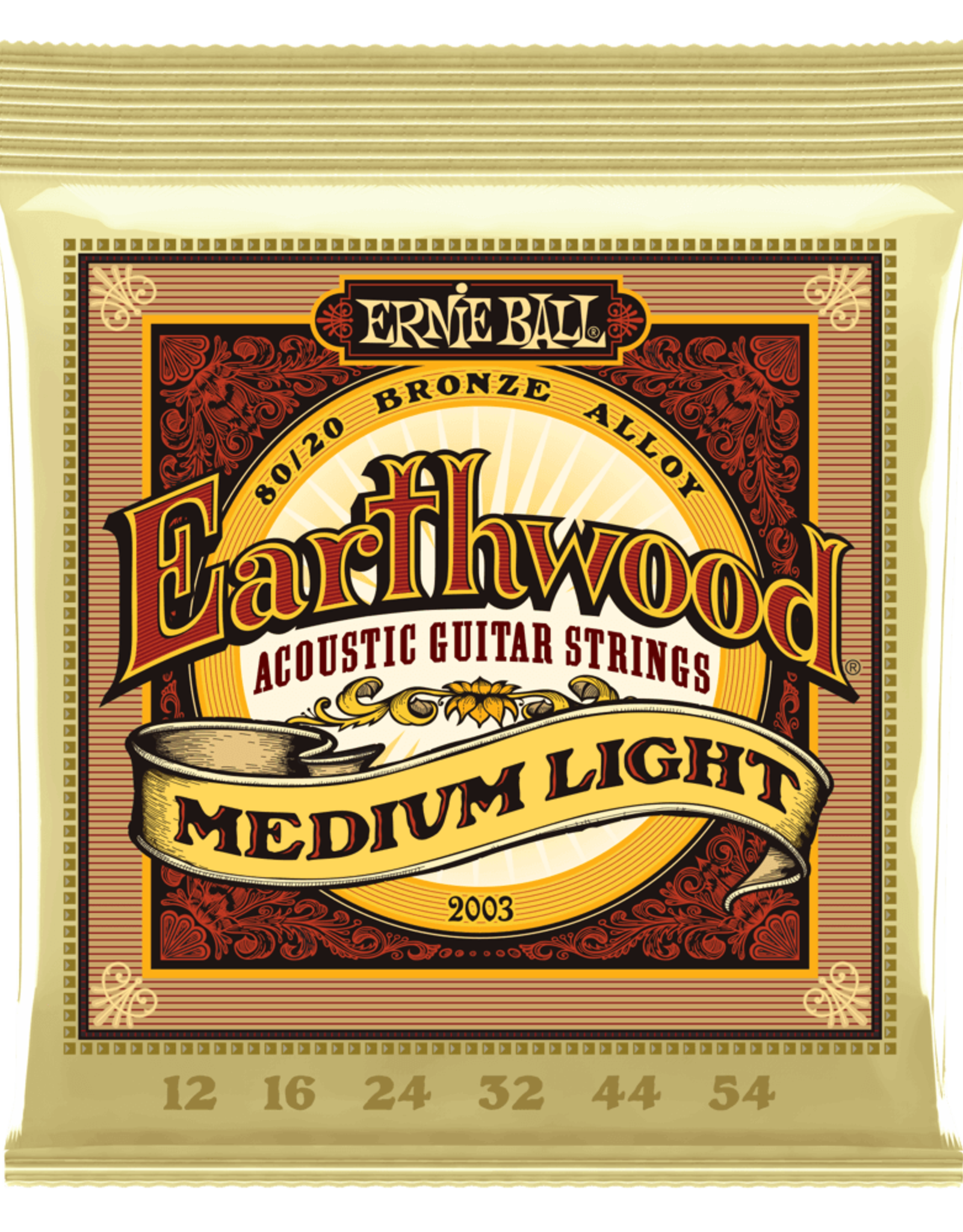 Ernie Ball Ernie Ball Earthwood 12-54 Medium Light 80/20 Bronze Acoustic Guitar Strings