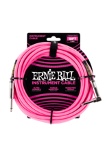 Ernie Ball Ernie Ball 18' Braided Straight/Angle Instrument Cable - Neon Pink