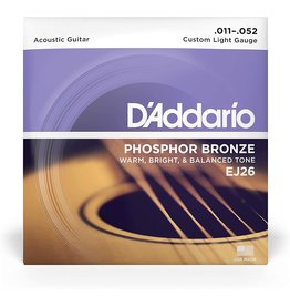 D'Addario D'Addario EJ26 Phosphor Bronze Custom Light Acoustic Strings 11-52