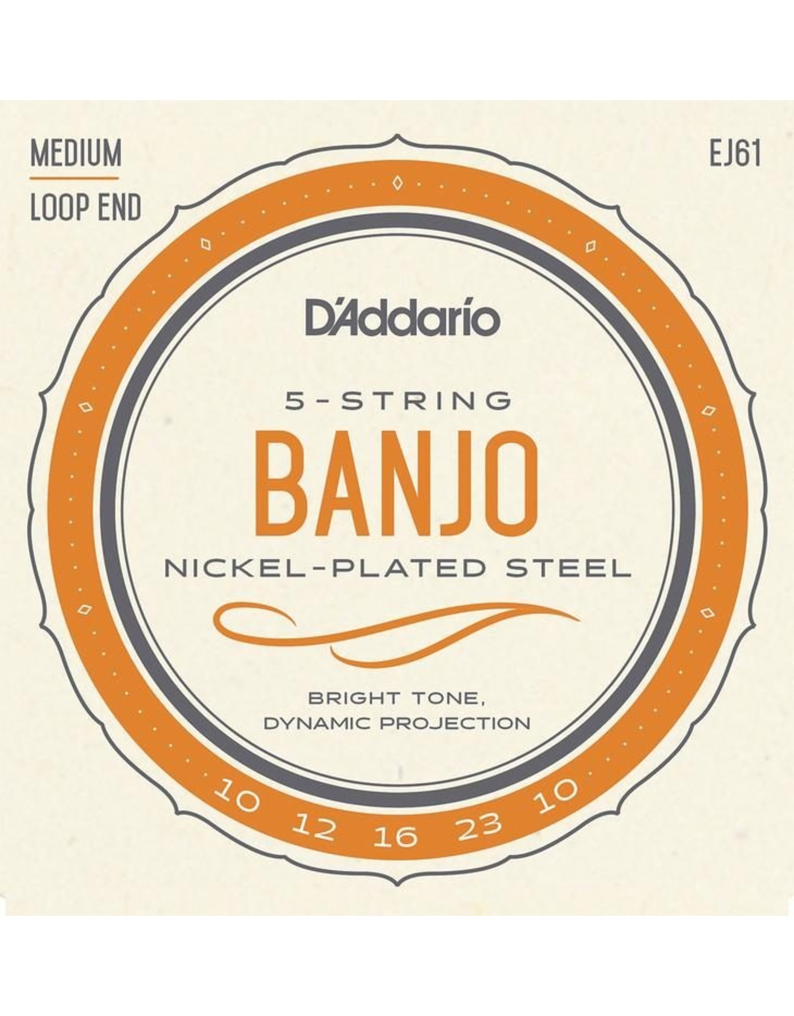 D'Addario D'Addario EJ61 Nickel Medium Banjo Strings 10-21
