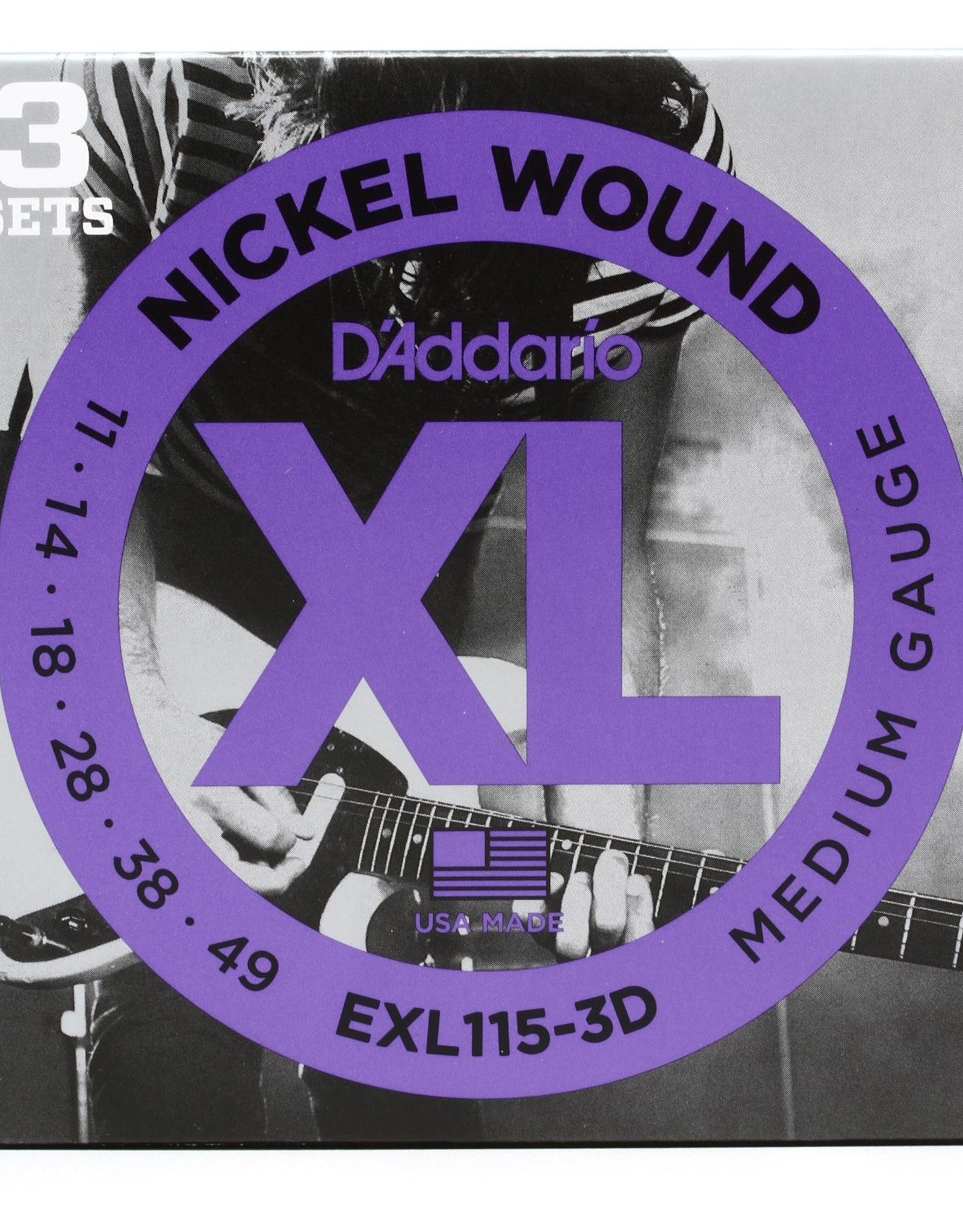 D'Addario D'addario EXL115 3-Pack Electric Guitar Strings