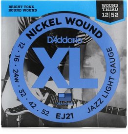 D'Addario D‘Addario EJ21 Nickel Wound Jazz Light 12-52