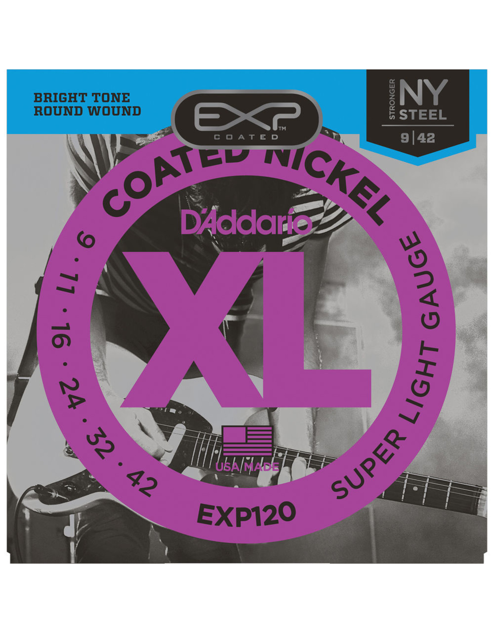 D'Addario D'Addario EXP120, 9-42 Coated Electric Guitar Strings Extra Light