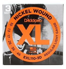D'Addario D'addario EXL110 3D, 3-Pack Electric Guitar Strings