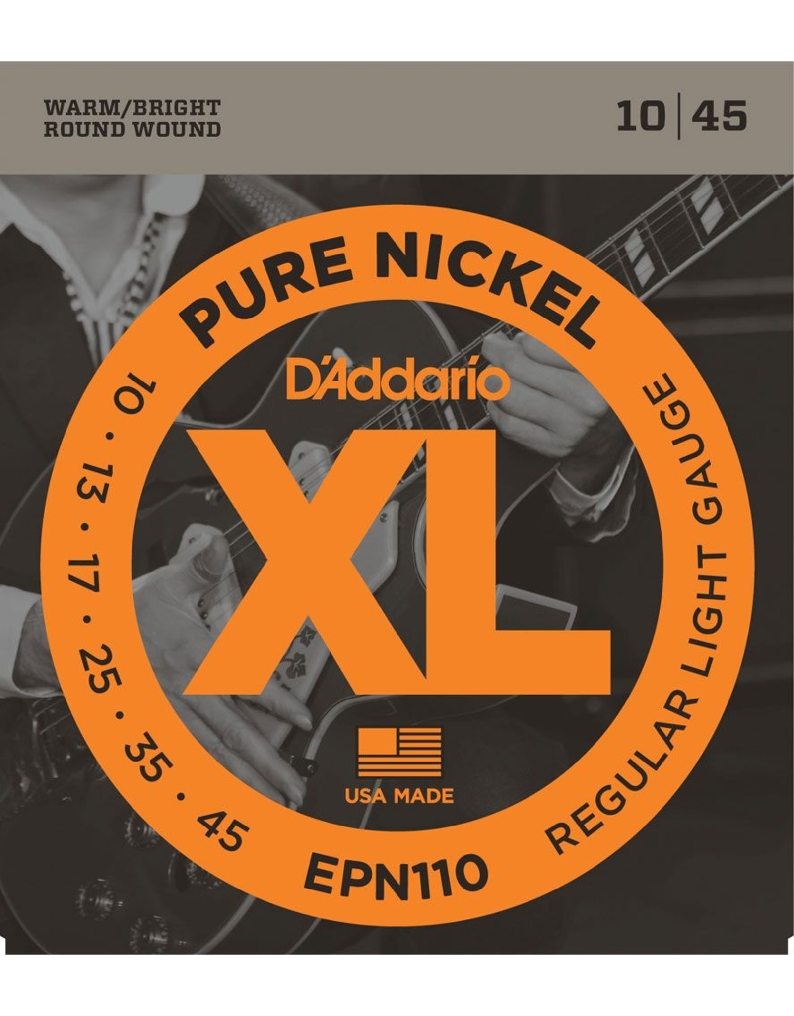 D'Addario D'addario EPN110 Pure Nickel 10-45 Light Electric Guitar Strings