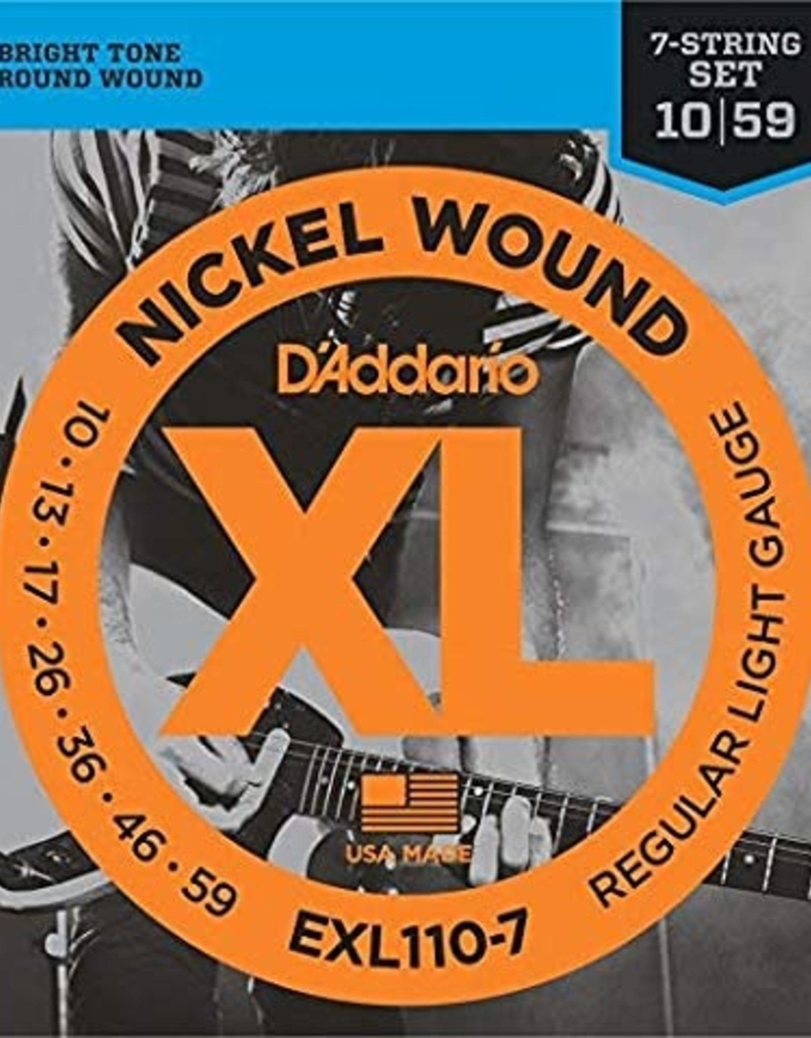 D'Addario D'addario EXL110-7 Nickel Wound 7 String Electric Guitar Strings 10-59