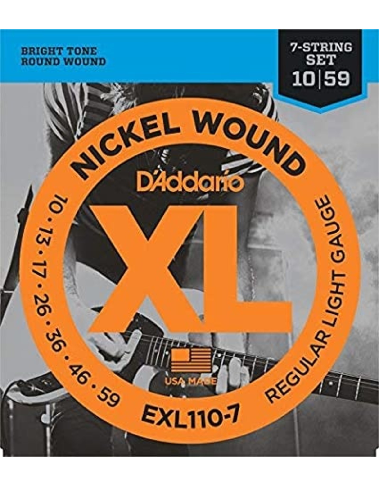 D'Addario D'addario EXL110-7 Nickel Wound 7 String Electric Guitar Strings 10-59