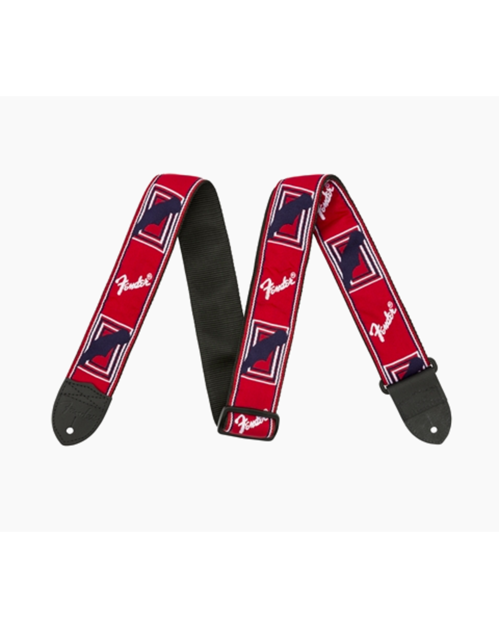 Fender Fender Monogrammed Strap, Red/White/Blue, 2"