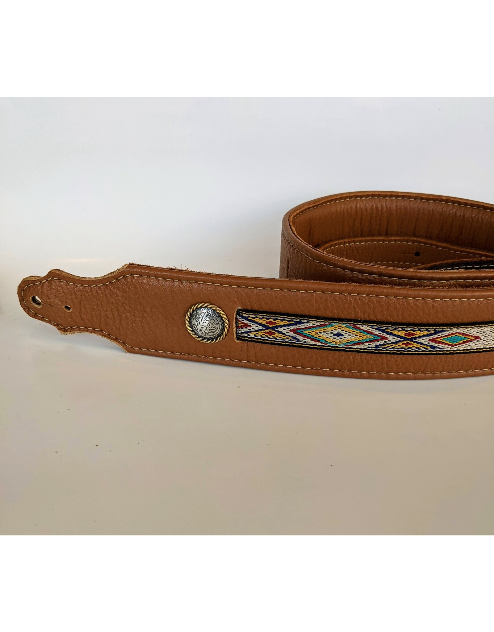 Franklin Straps Franklin Straps 2" Southwest Padded Leather, Caramel