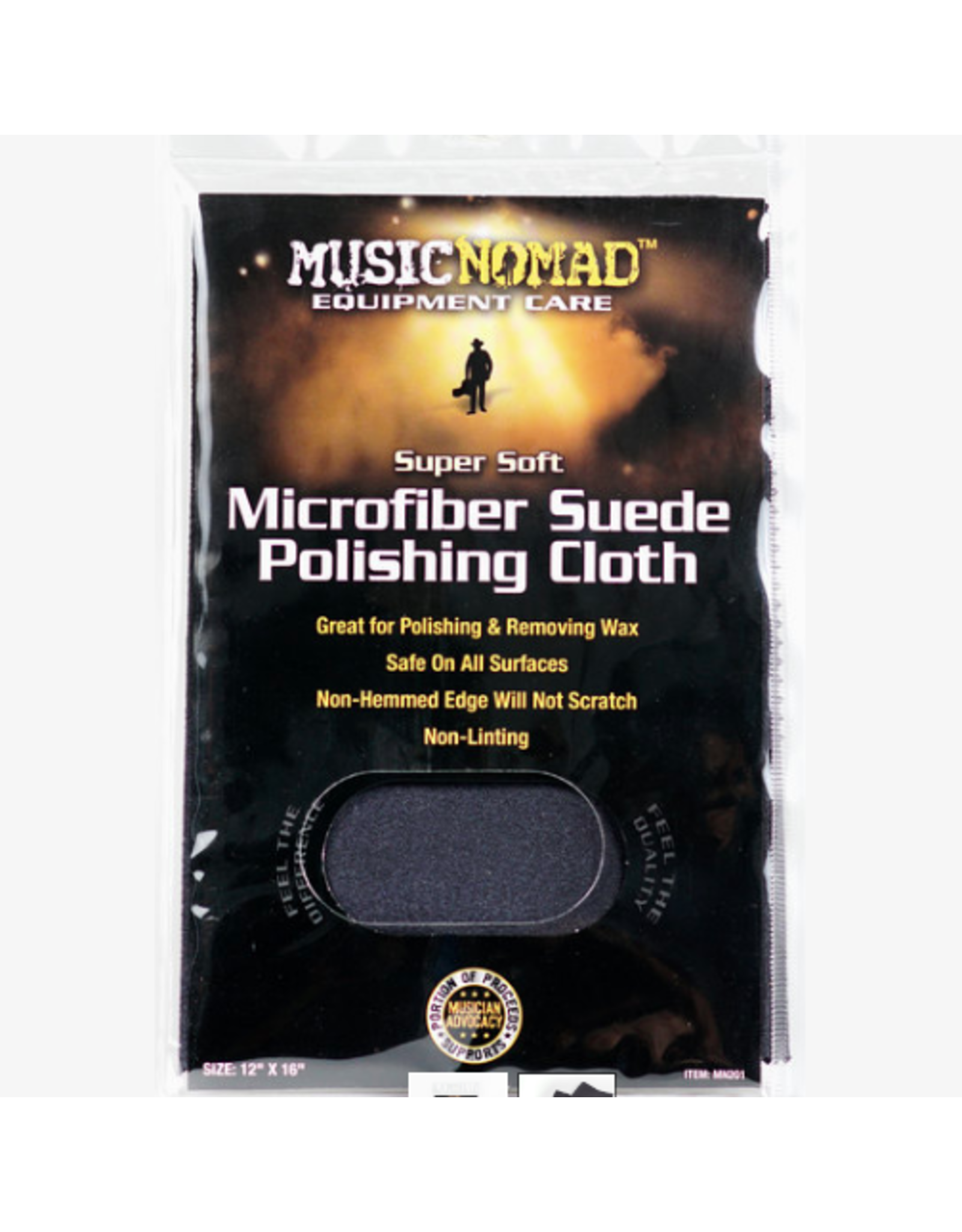 MUSIC NOMAD Music Nomad Super Soft Edgeless Microfiber Suede Polishing Cloth 12" x 16"