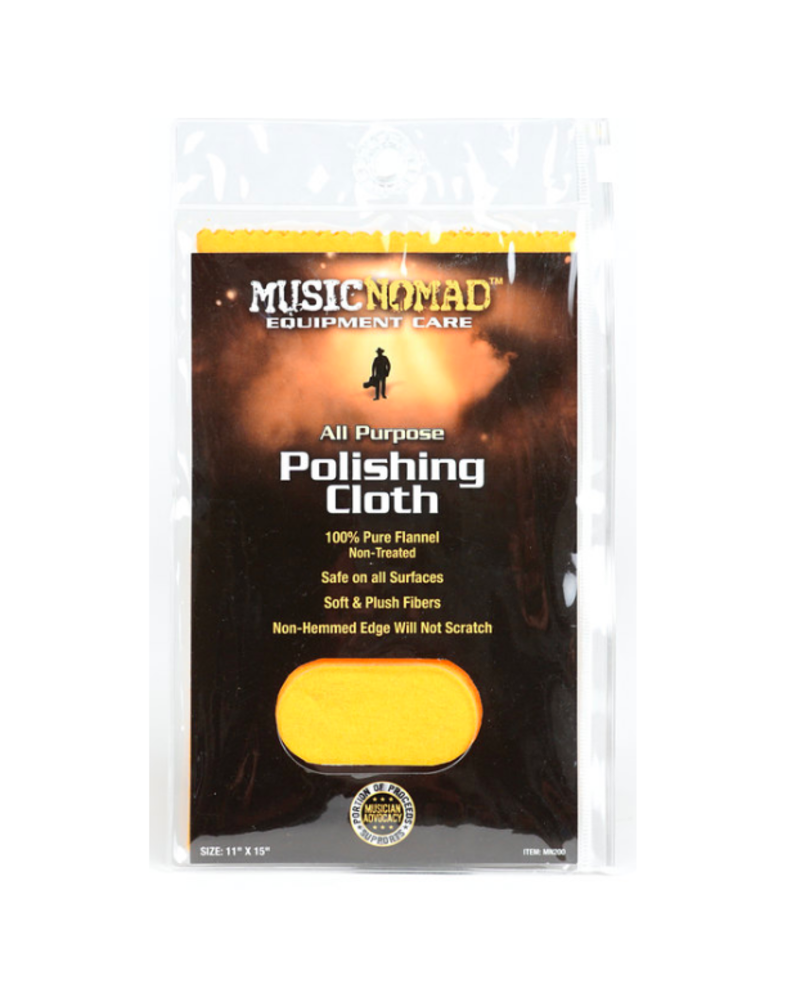 MUSIC NOMAD Music Nomad All Purpose Edgeless 100% Pure Flannel Non-Treated Polishing Cloth 11" x 15"