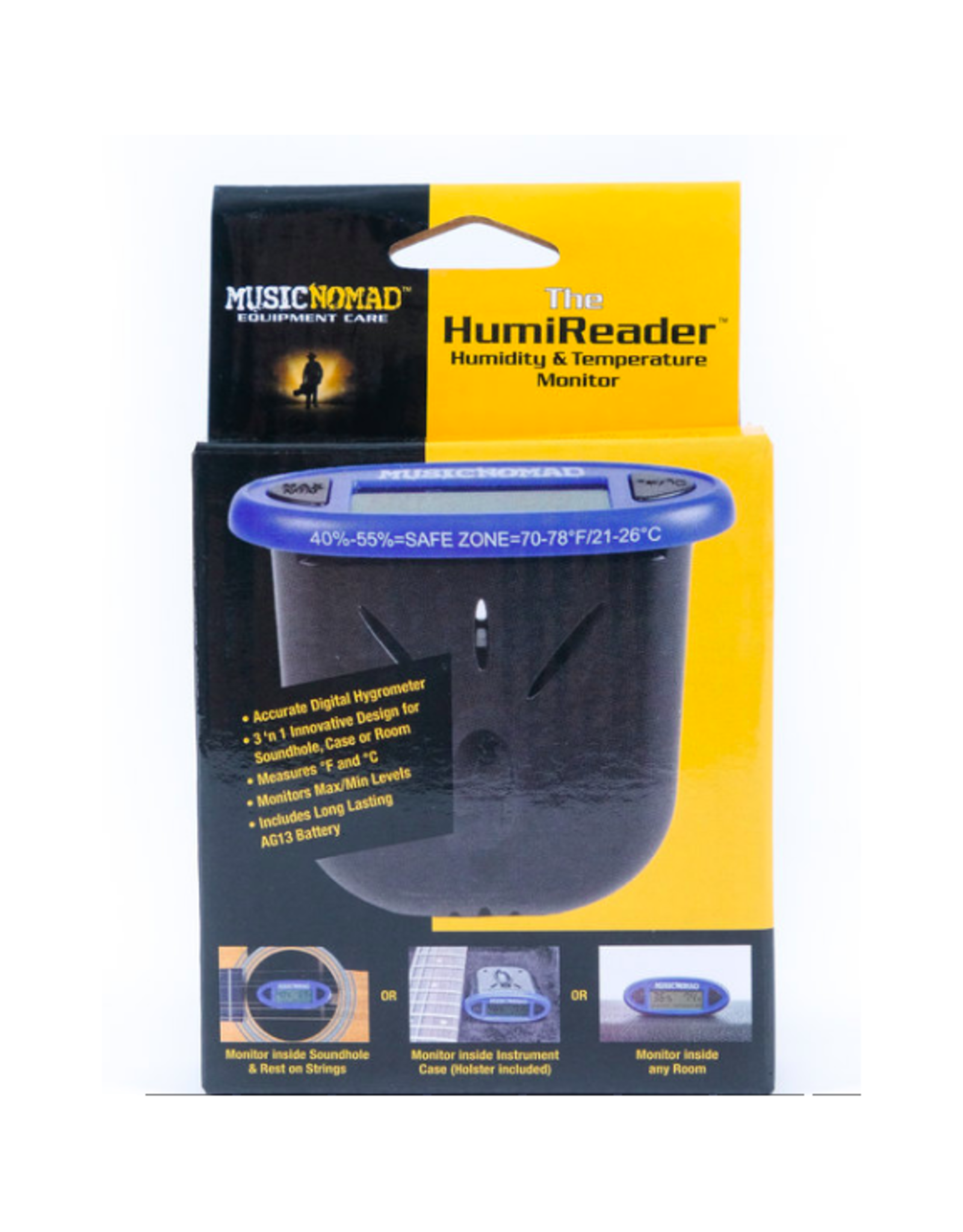 MUSIC NOMAD The HumiReader - Humidity & Temperature Monitor