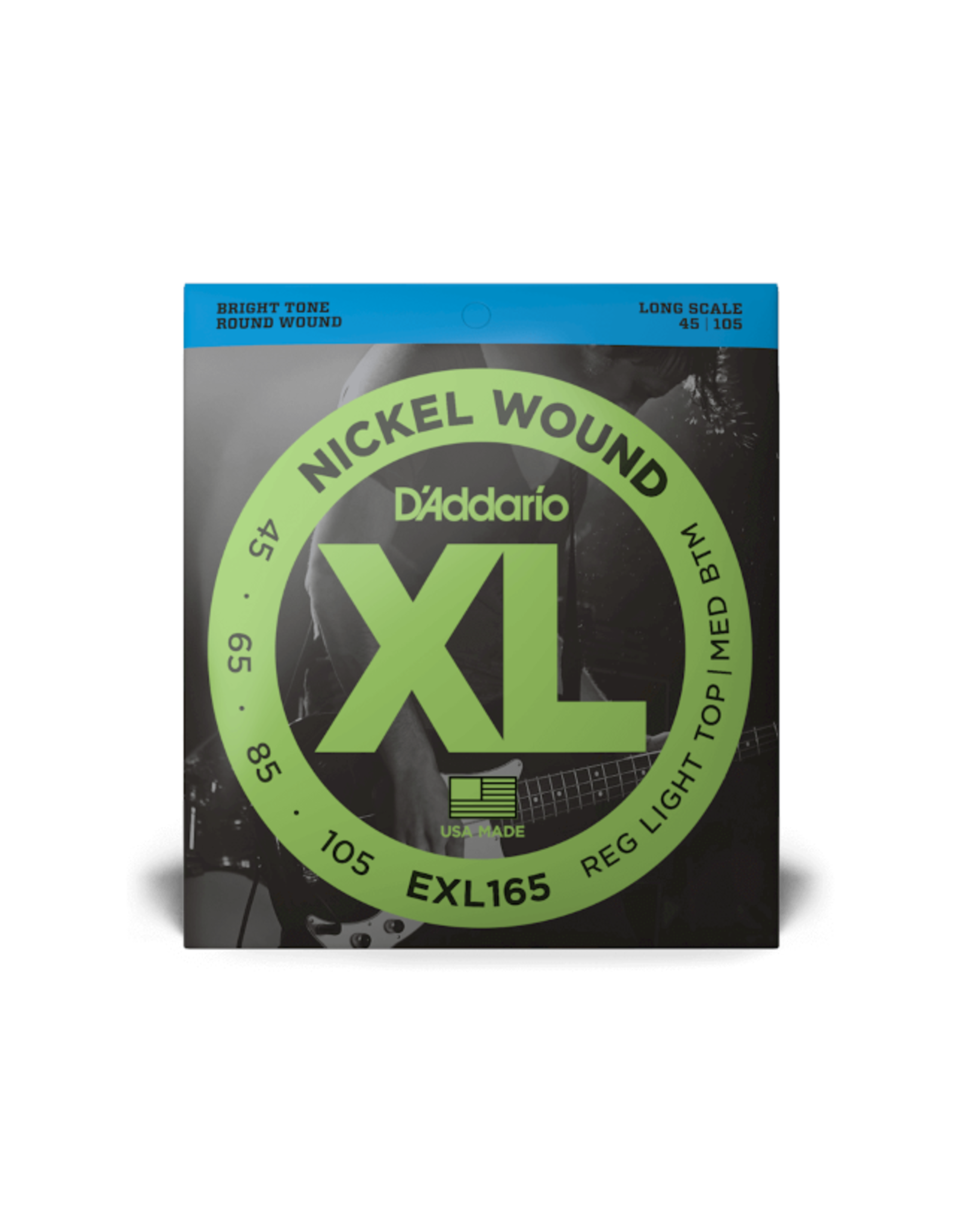 D'Addario D'Addario EXL165 Nickel Wound 45-105 Custom Light, Long Scale, XL Nickel