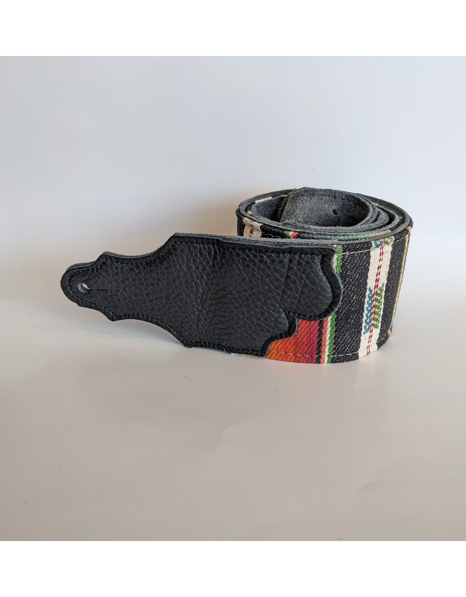 Franklin Straps Franklin 3" Saddle Blanket Cinch Black Leather End Tab Strap