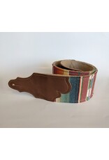 Franklin Straps Franklin 3" Saddle Blanket/Suede Backing/Blue Stripe Strap