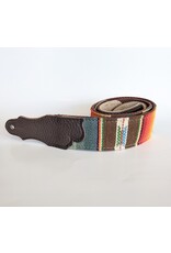 Franklin Straps Franklin 2" Saddle Blanket/Chocolate Cotton Backin/Black Leather End Tab Strap