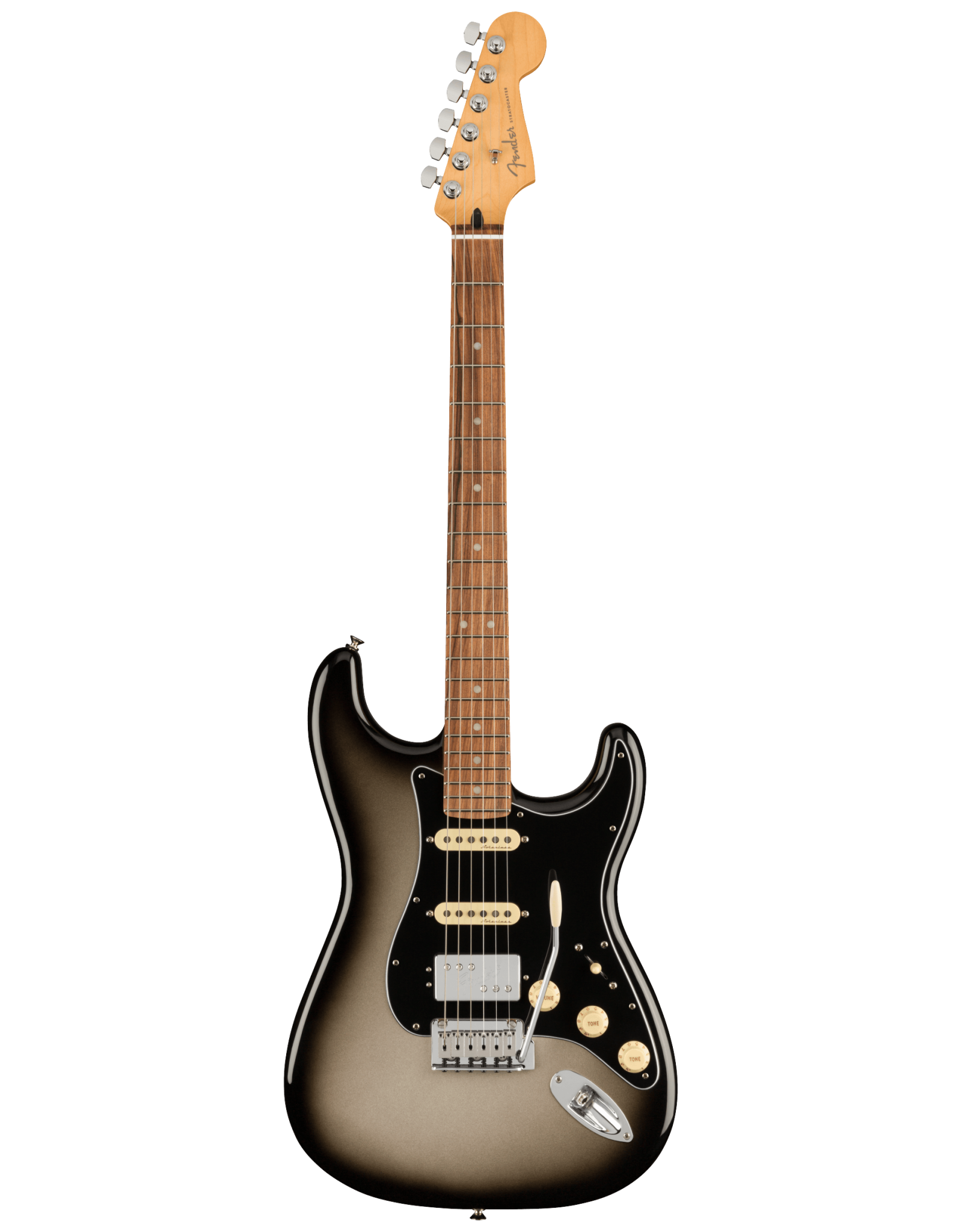 Fender Fender Player Plus Stratocaster HSS, Pau Ferro Fingerboard, Silverburst, w/ Gig Bag