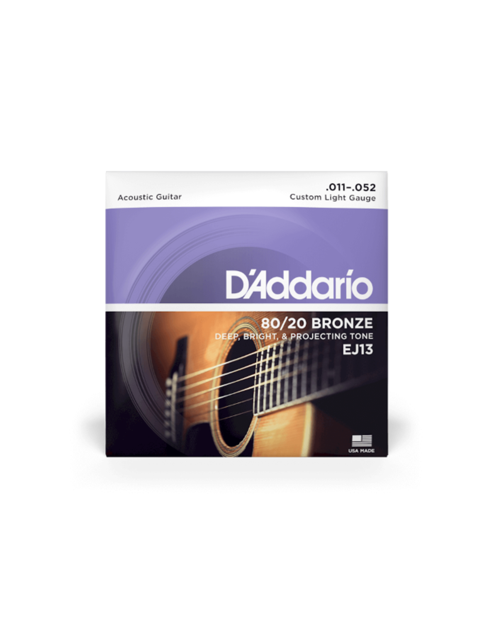 D'Addario D'Addario EJ13 80/20 Bronze Acoustic Guitar Strings, Custom Light, 11-52