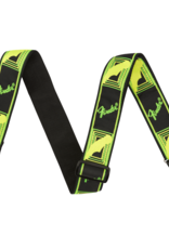 Fender Fender Neon Monogrammed Strap, Green and Yellow, 2"