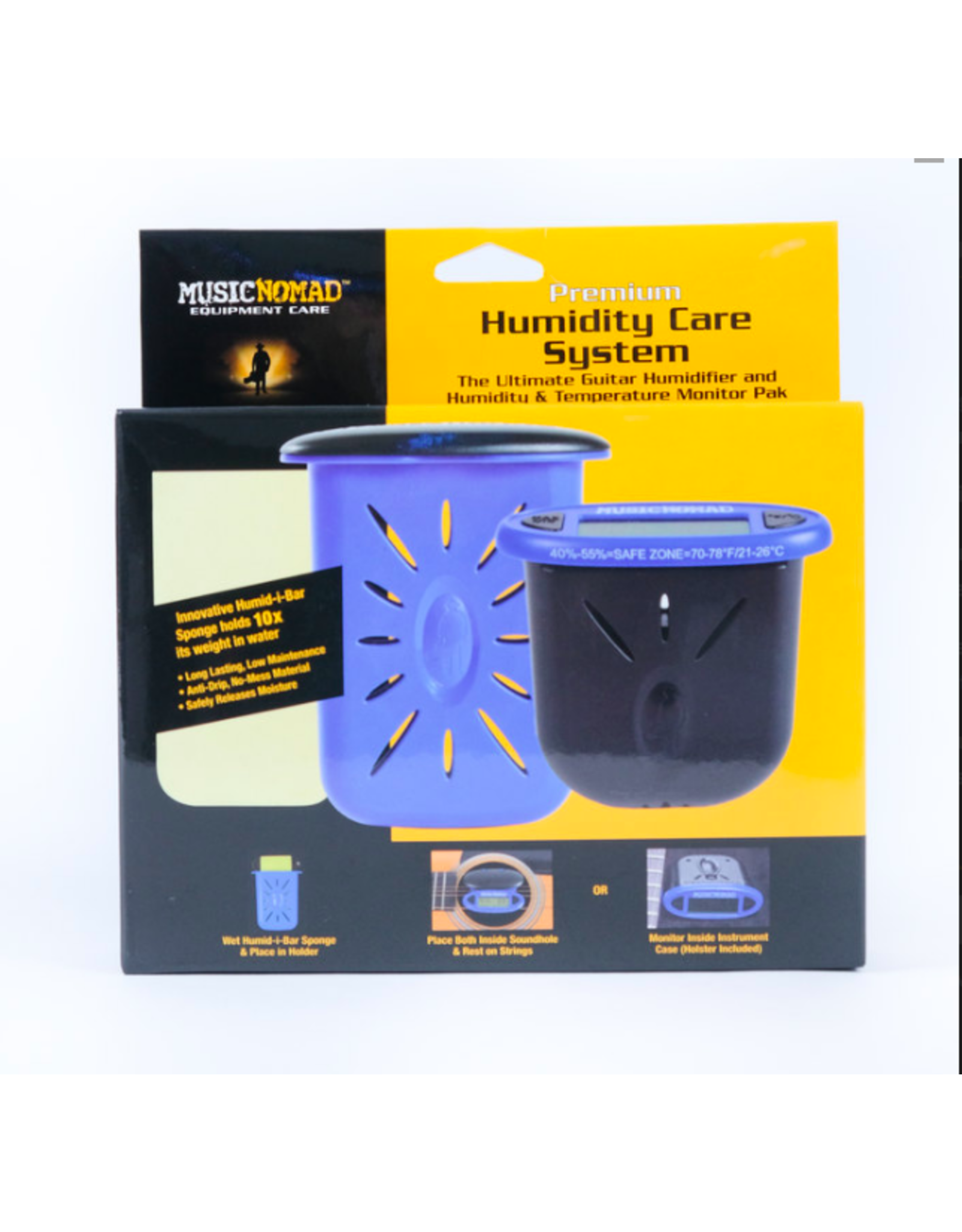 MUSIC NOMAD Premium Humidity Care System - Humitar + HumiReader