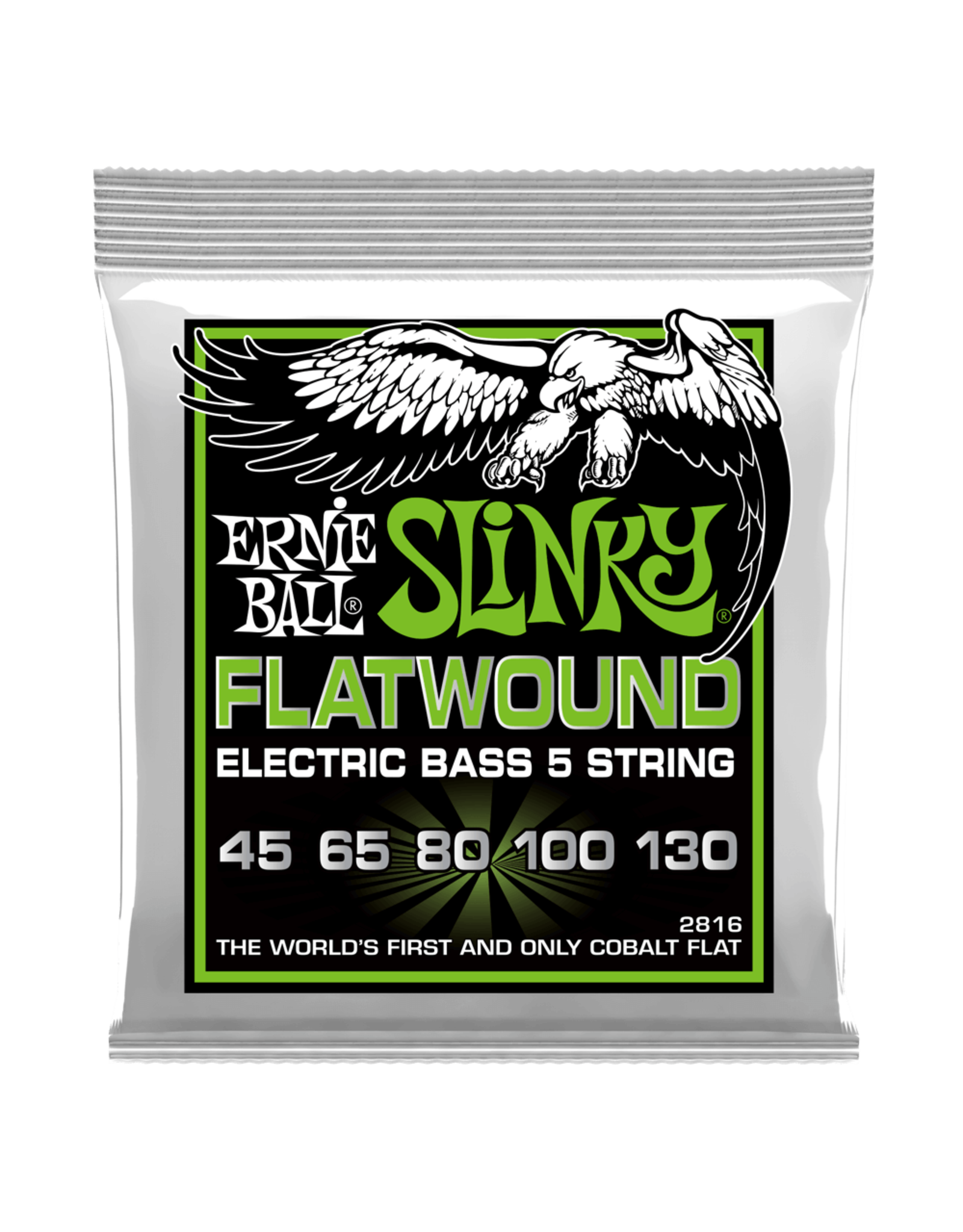 Ernie Ball Ernie Ball Regular Slinky 5-String Flatwound Electric Bass Strings, 45-130