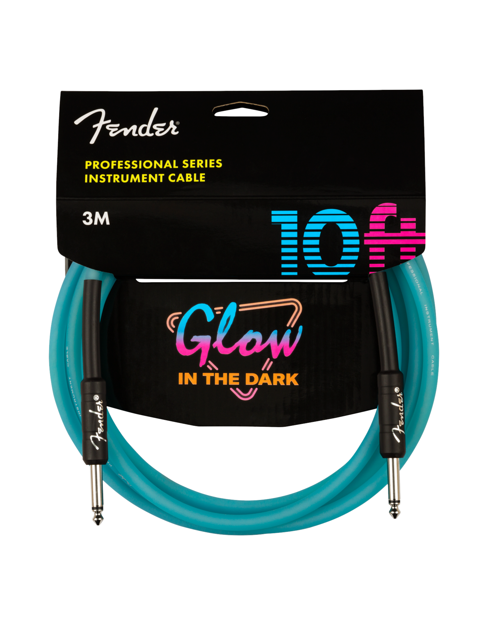 Fender Fender Professional Glow in the Dark Cable, Blue, 10'