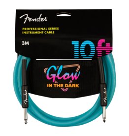 Fender Fender Professional Glow in the Dark Cable, Blue, 10'