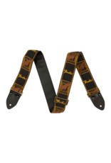 Fender Fender Legacy Vintage Monogram Strap, Black/Yellow & Brown, 2"