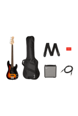 Squier Squier Affinity Series Precision Bass PJ Pack, Laurel Fingerboard, 3-Color Sunburst, Gig Bag, Rumble 15 - 120V
