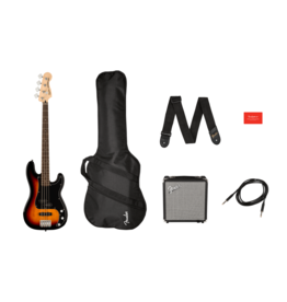 Squier Squier Affinity Series Precision Bass PJ Pack, Laurel Fingerboard, 3-Color Sunburst, Gig Bag, Rumble 15 - 120V