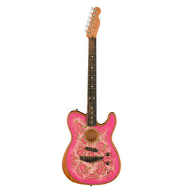 Fender Fender Limited Edition American Acoustasonic Telecaster, Pink Paisley w/Deluxe Gig Bag