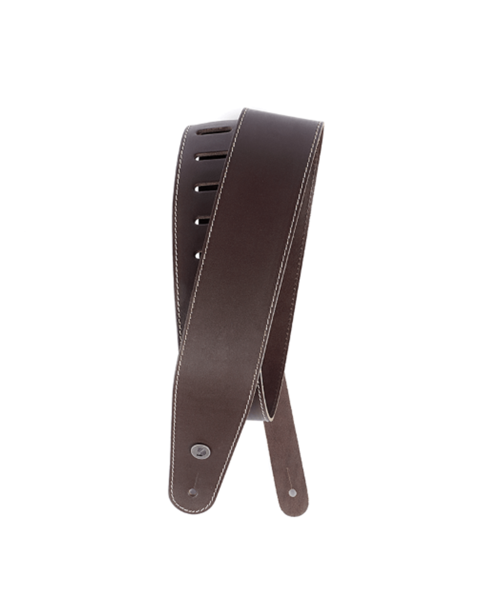 D'Addario D'addario Classic Leather Guitar Strap with Contrast Stitch, Brown