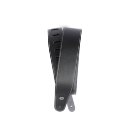 D'Addario D'Addario Classic Leather Guitar Strap with Contrast Stitch, Black