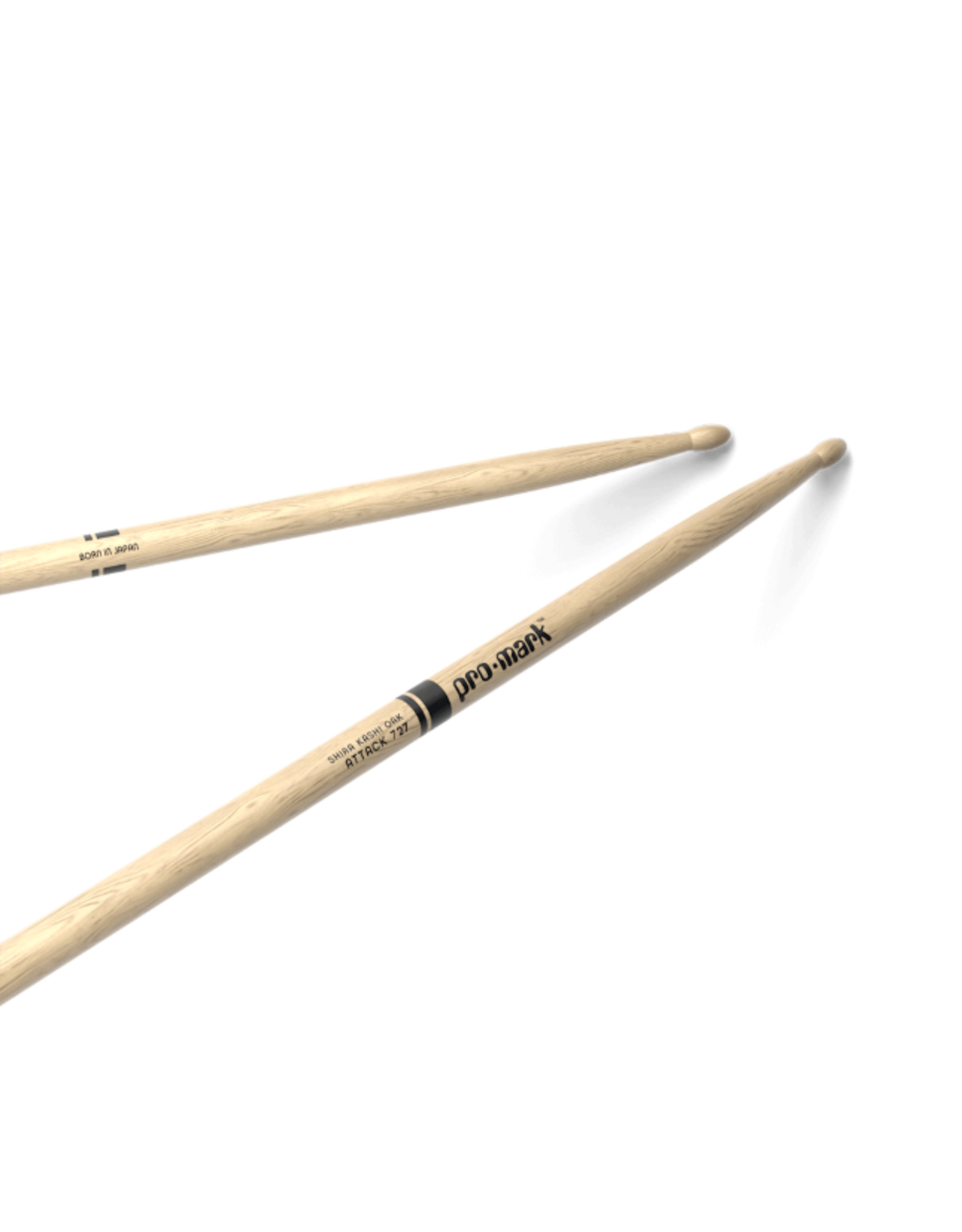 Promark ProMark Classic Attack 727 Shira Kashi Oak Drumstick, Oval Wood Tip