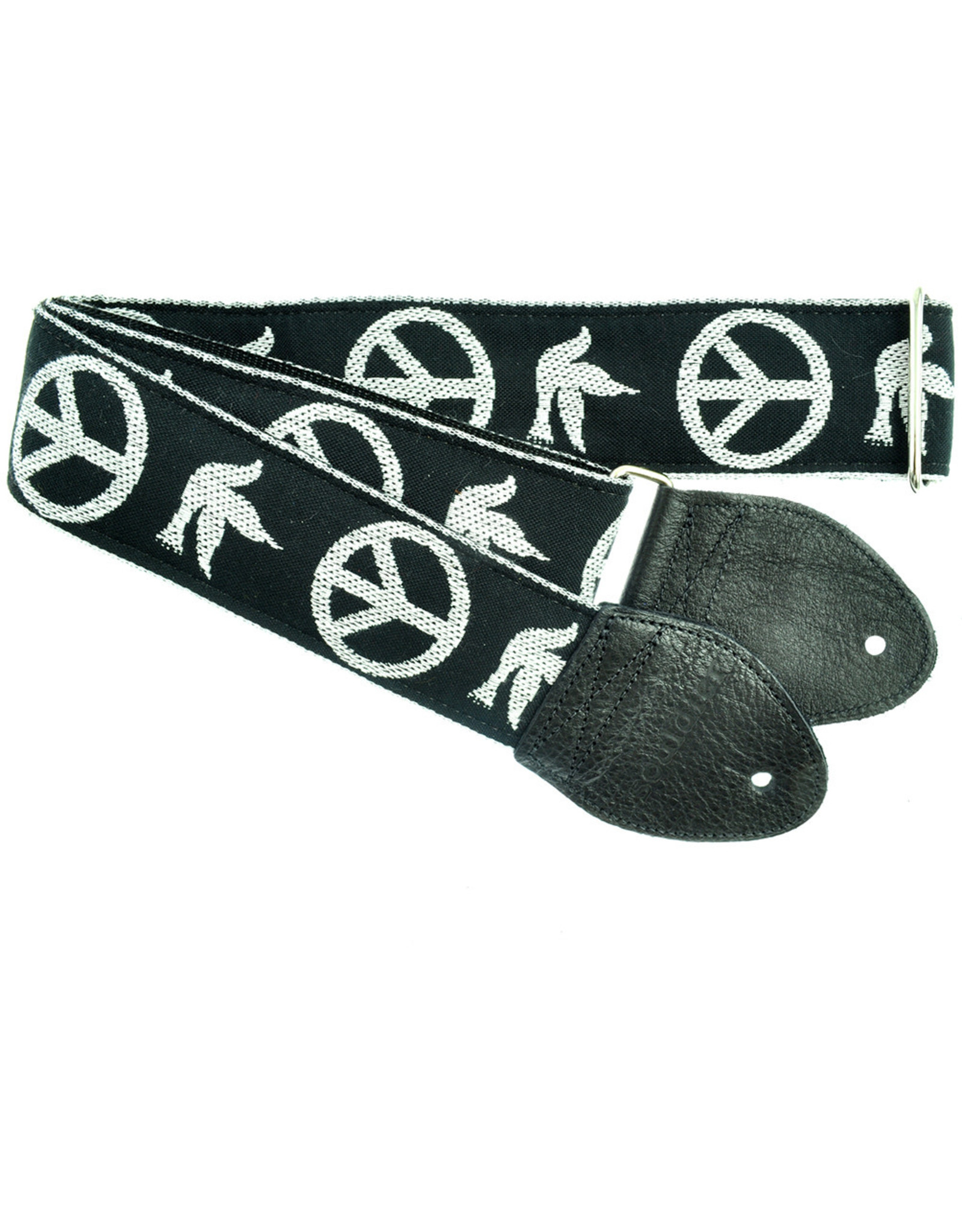 Souldier Souldier Peace Dove Black/White, Vintage Fabric Guitar Strap