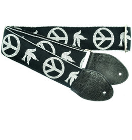 Souldier Souldier Peace Dove Black/White, Vintage Fabric Guitar Strap